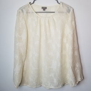 j.jill white all over textured top M
